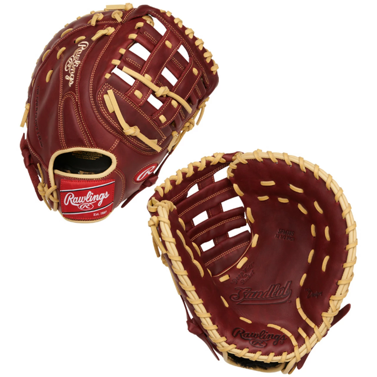 Rawlings Sandlot Series 12.5" Baseball First Base Mitt SFM18S 3 Rawlings Sandlot Series 12.5" Baseball First Base Mitt SFM18S