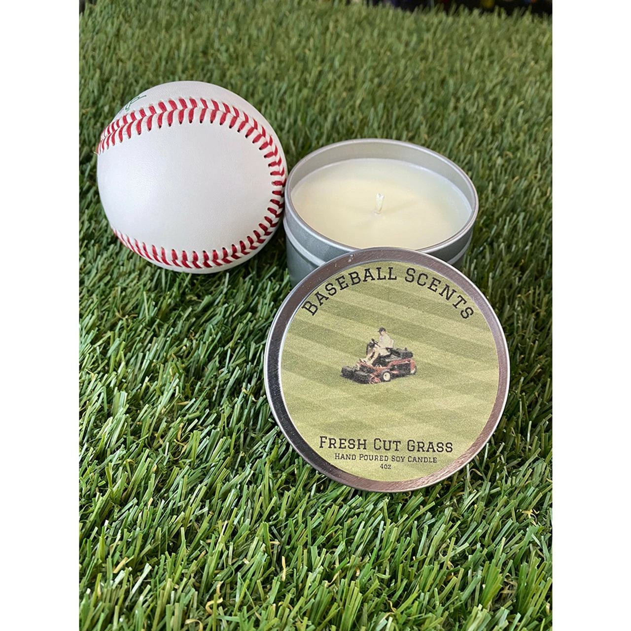 Bases Loaded Baseball Scents 4OZ Fresh Cut Grass Candle 3 Bases Loaded Baseball Scents 4OZ Fresh Cut Grass Candle